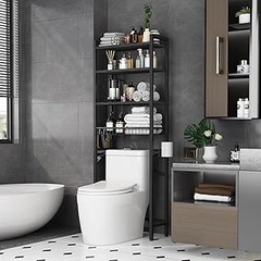 Estanterías sobre inodoro ideales para maximizar baños pequeños