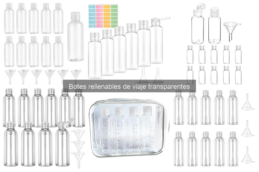 ** Alternativas a botes rellenables de viaje transparentes