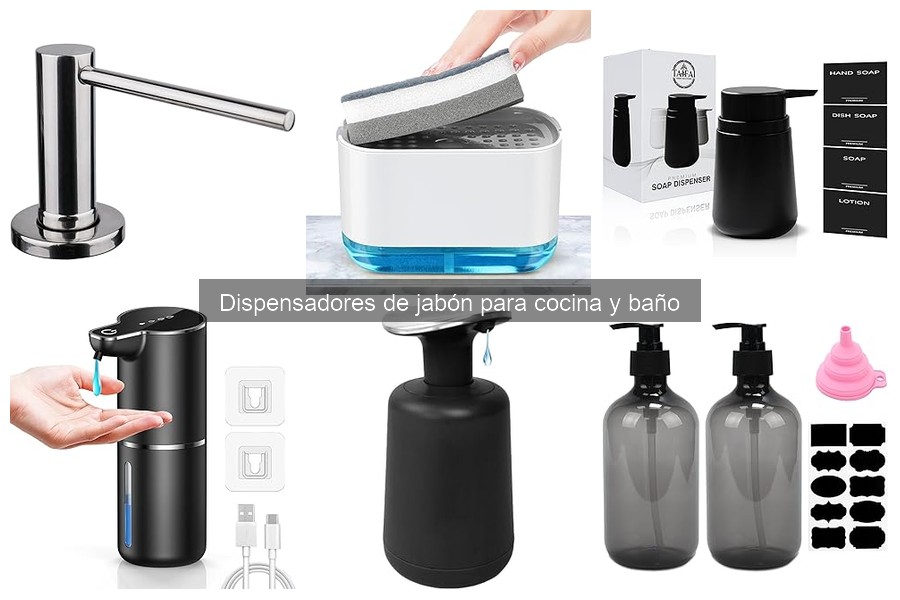 Alternativas a dispensadores de jabón manuales en baño y cocina