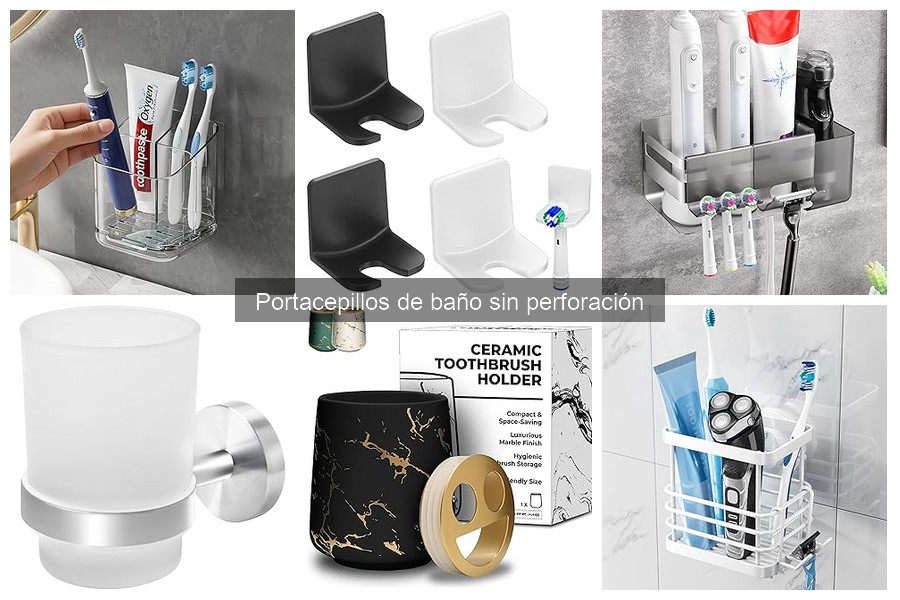 Alternativas a los portacepillos de baño sin perforación