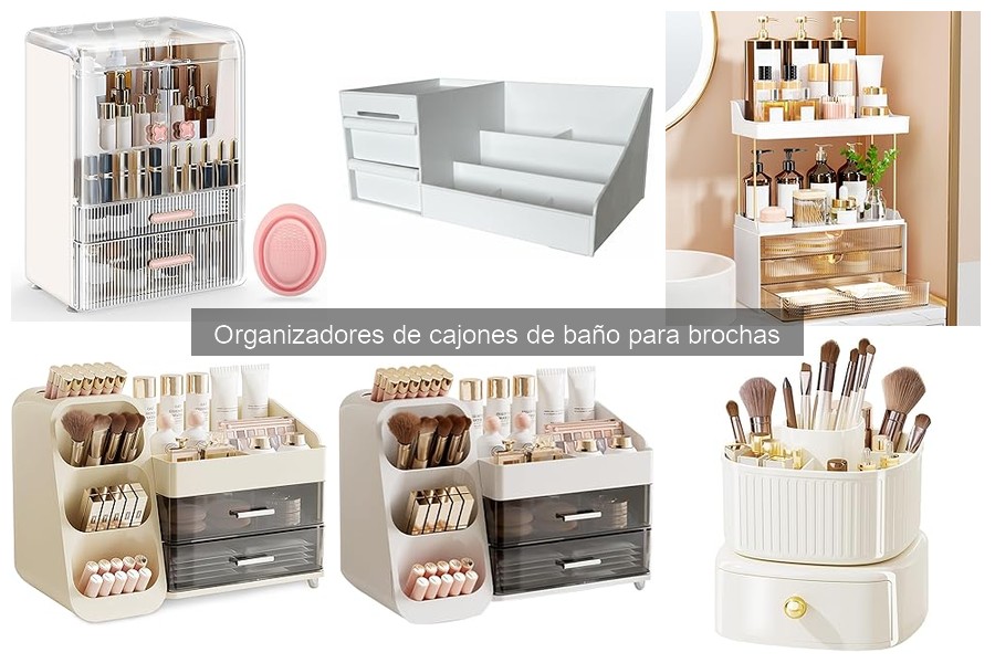 Alternativas a organizadores de cajones para brochas de baño
