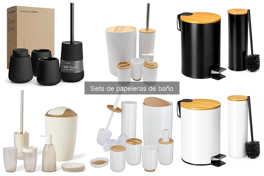 Alternativas creativas a sets de papeleras de baño