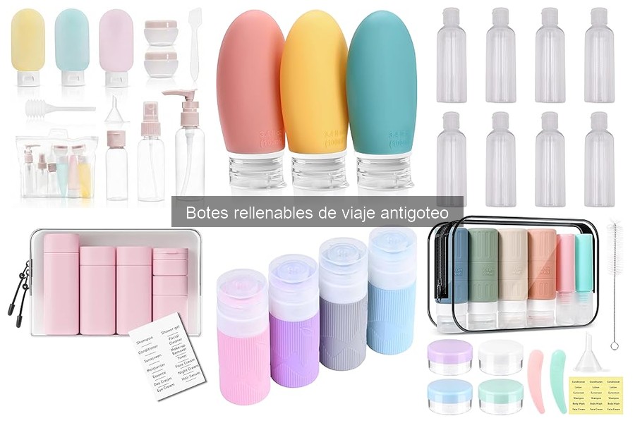 Botes rellenables de viaje antigoteo para cosméticos