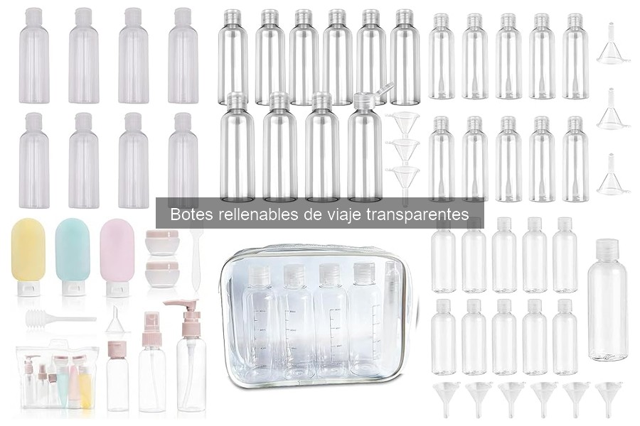 Capacidad ideal de botes rellenables de viaje transparentes