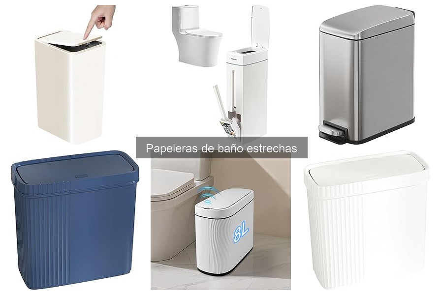 Características imprescindibles de papeleras de baño estrechas