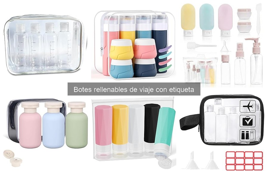 Comparativa de botes rellenables de viaje con etiqueta