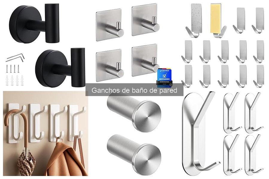 Comparativa de ganchos de baño de pared: calidad y durabilidad