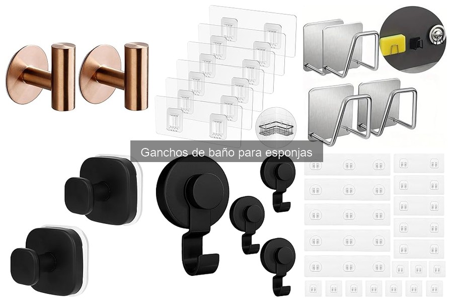 Comparativa de ganchos de baño para esponjas y otros métodos