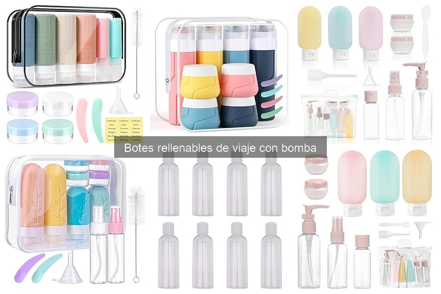 Comparativa de materiales en botes rellenables de viaje