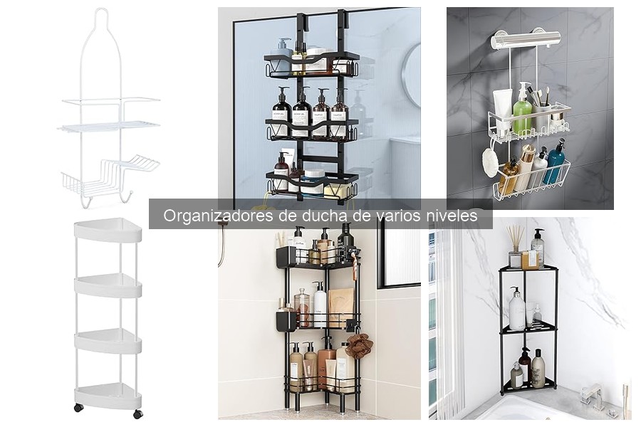Comparativa de materiales en organizadores de ducha de varios niveles