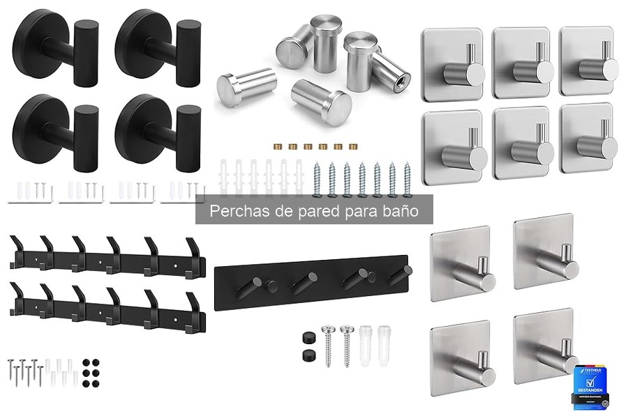 Comparativa de materiales para perchas de pared en el baño