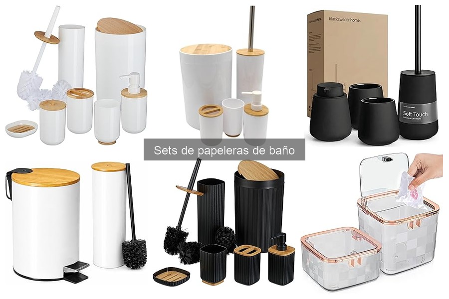 Comparativa de sets de papeleras de baño: calidad y precio