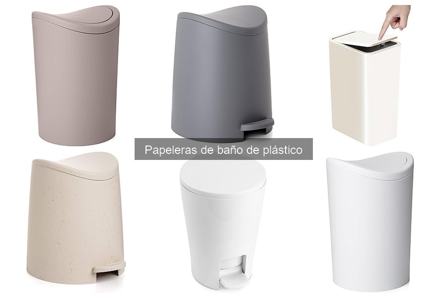 Diseño y estilos de papeleras de baño de plástico atractivas