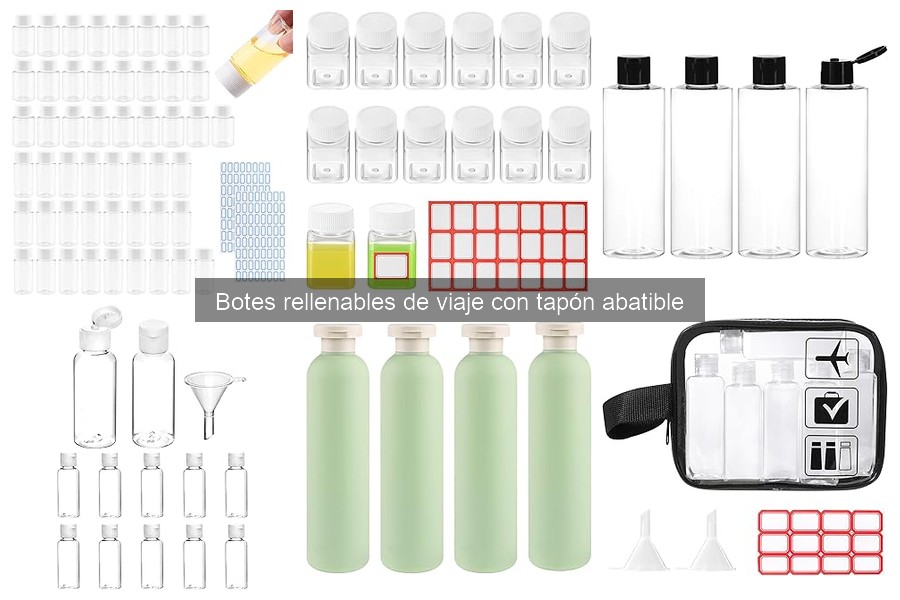 Dónde comprar botes rellenables de viaje con tapón abatible