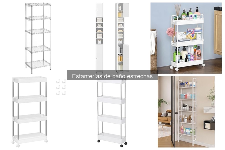 Estanterías de baño estrechas: ¿madera, metal o plástico?