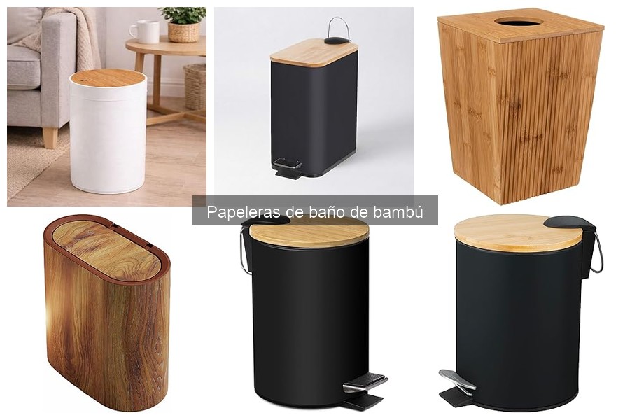 Estilos de decoración para papeleras de baño de bambú