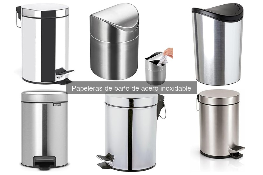 Estilos de Papeleras de Baño de Acero Inoxidable para Decoración