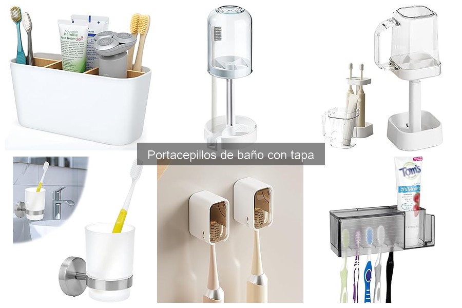 Estilos de portacepillos de baño con tapa para decorar tu baño