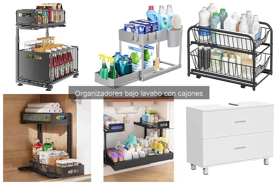 Estilos y diseños de organizadores bajo lavabo con cajones