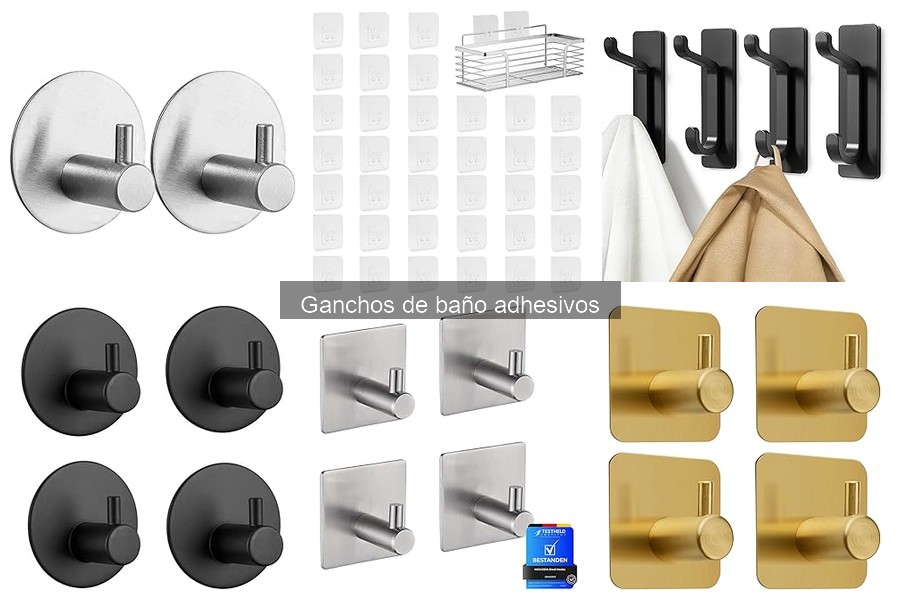 Ganchos adhesivos de baño ideales para espacios pequeños