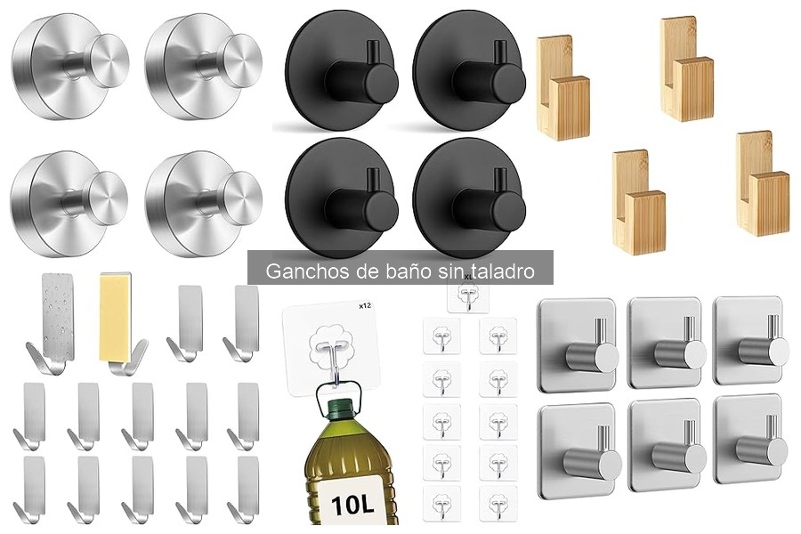 Ganchos de baño sin taladro para aprovechar espacios pequeños