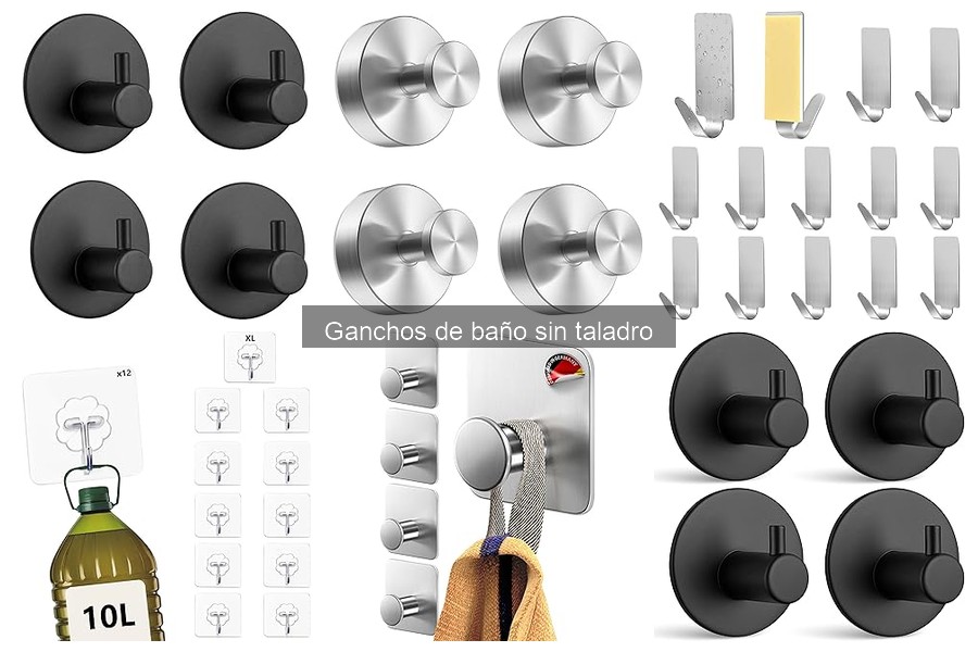 Ganchos de baño sin taladro: toallas vs. otros accesorios