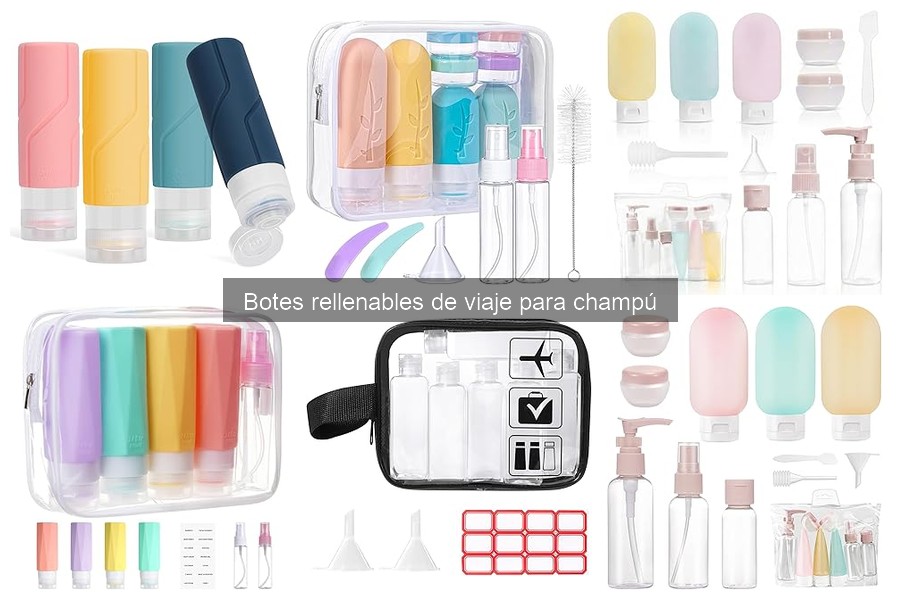 ** Instrucciones para Rellenar Botes de Viaje de Champú