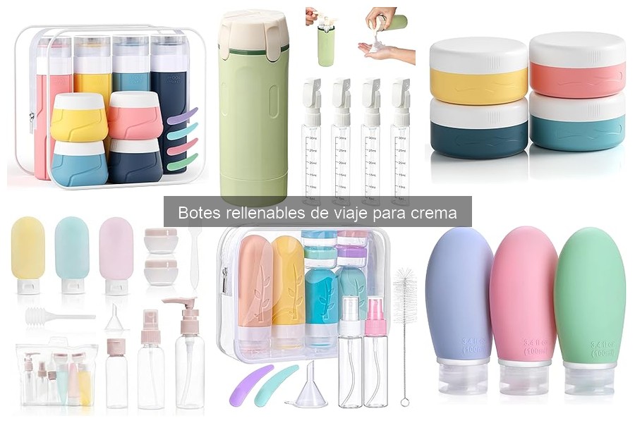 Legalidades de botes rellenables de viaje para crema