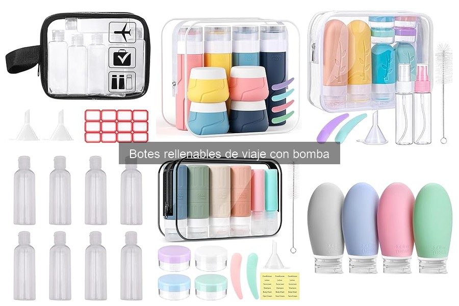Mejores botes rellenables de viaje con bomba para volar