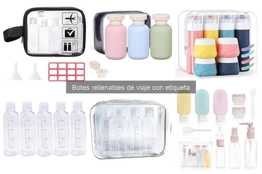 Mejores botes rellenables de viaje con etiqueta para tu higiene