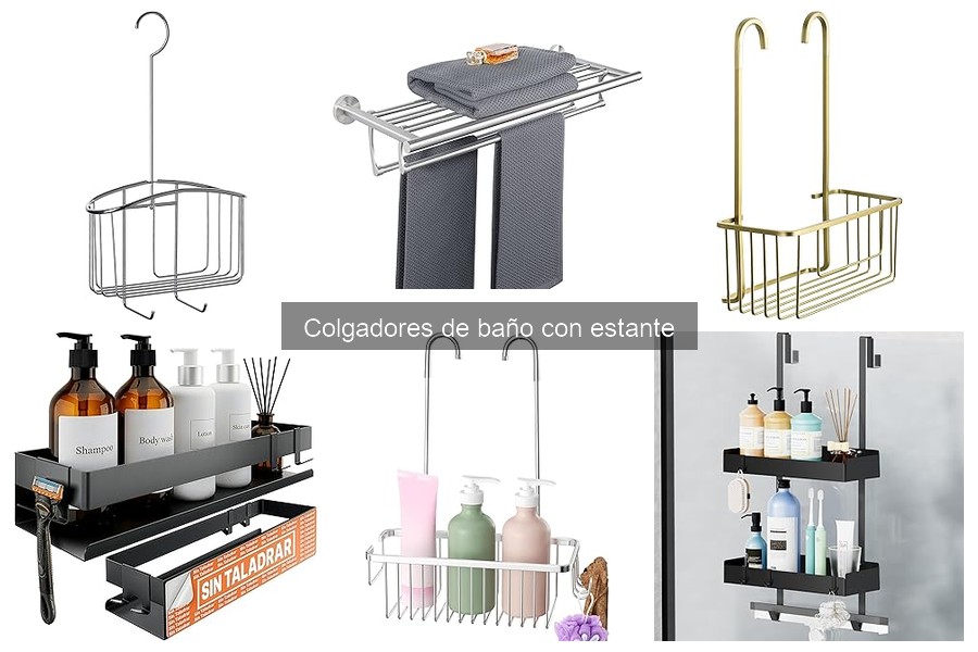 Mejores colgadores de baño con estante para espacios pequeños