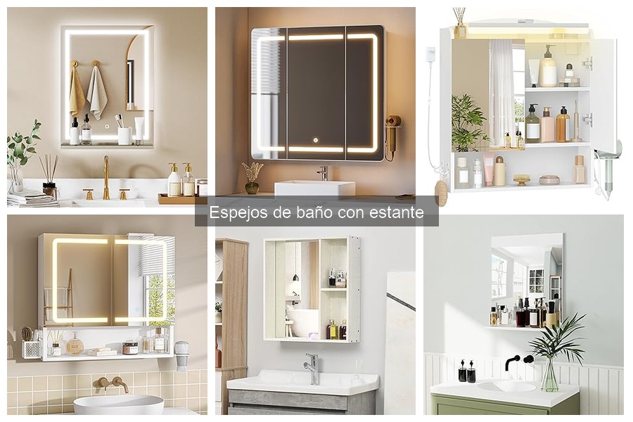 Mejores espejos de baño con estante para espacios pequeños