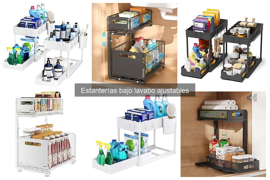 Mejores estanterías bajo lavabo ajustables para baños pequeños