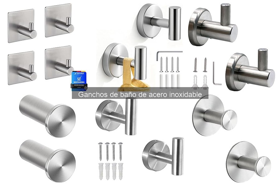 Mejores ganchos de baño de acero inoxidable para espacios reducidos