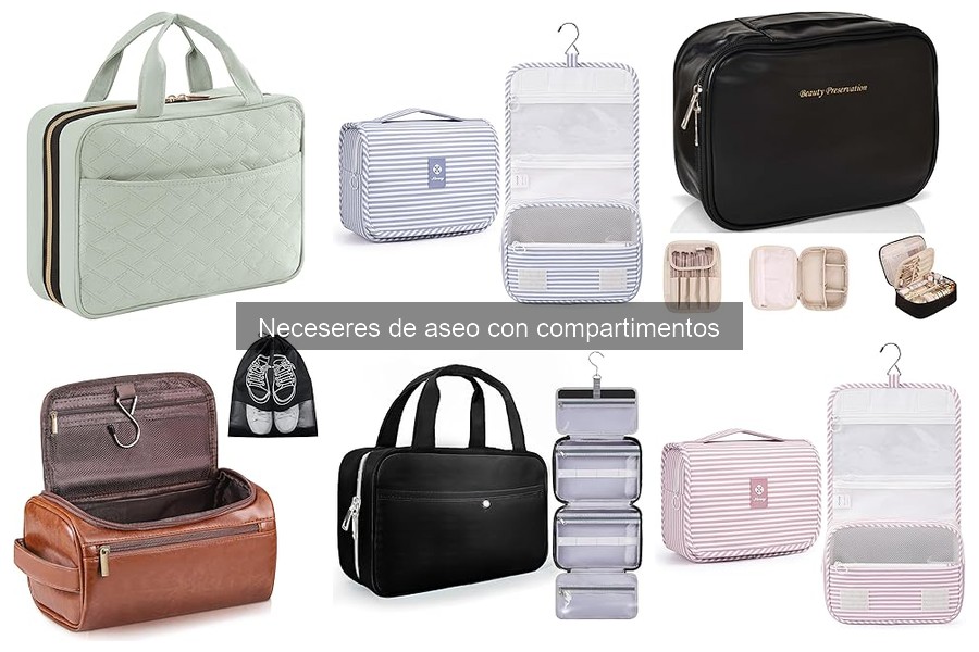 Mejores neceseres de aseo con compartimentos para viajar