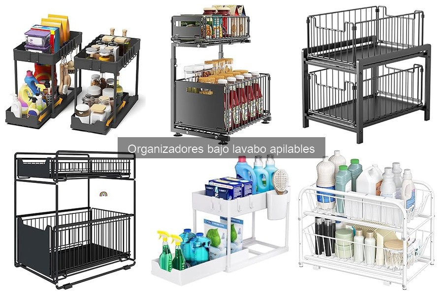 Mejores organizadores bajo lavabo apilables para baños pequeños