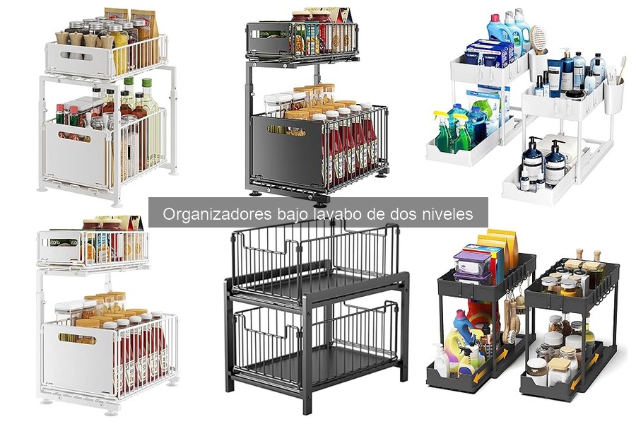 Mejores organizadores bajo lavabo de dos niveles para baños pequeños