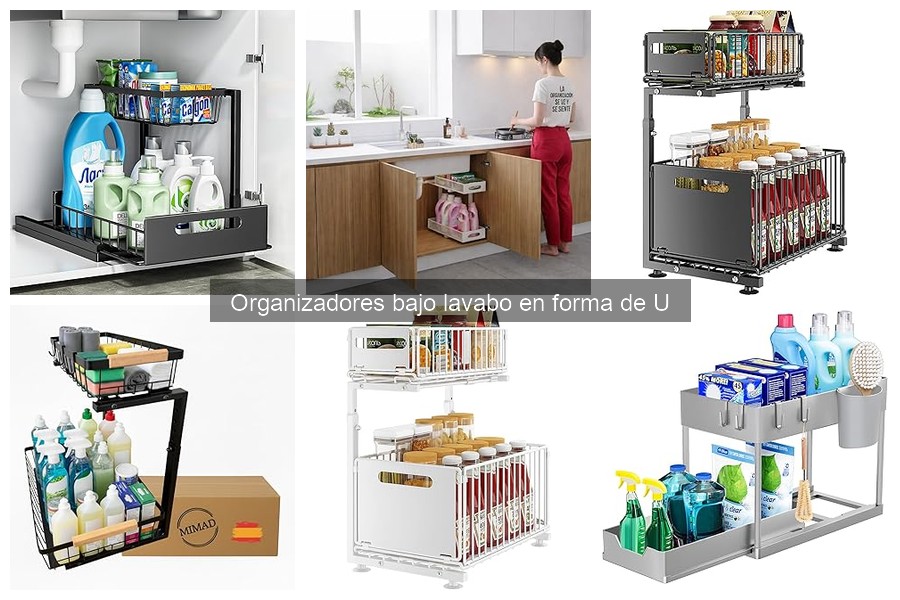 Mejores organizadores bajo lavabo en forma de U para baños pequeños