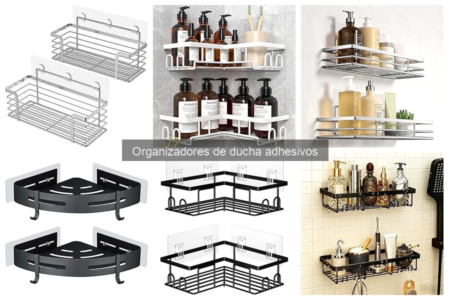 Mejores organizadores de ducha adhesivos para baños pequeños