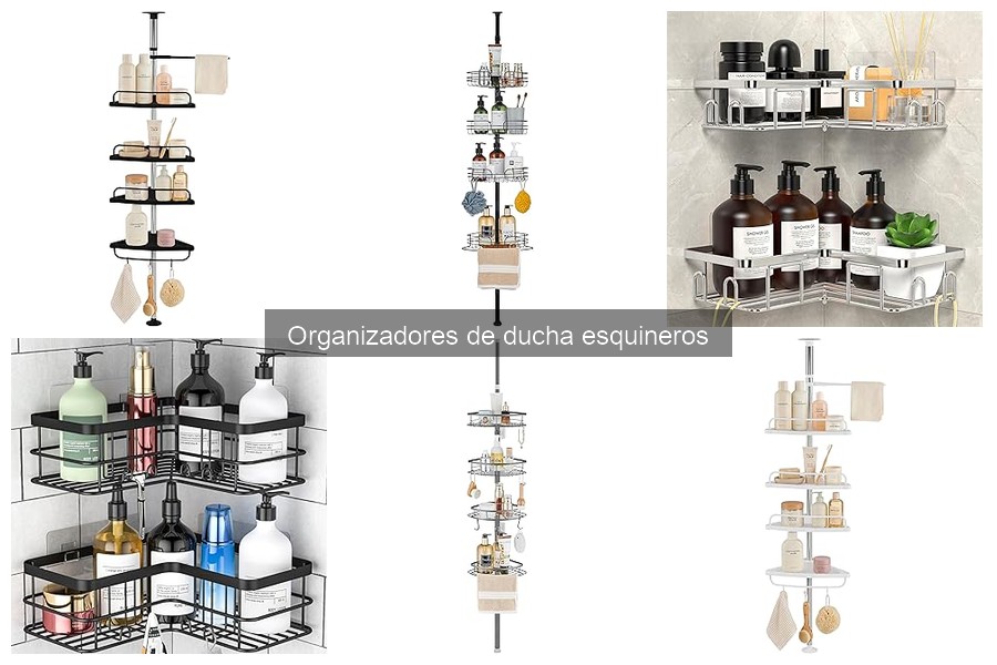 Mejores organizadores de ducha esquineros: estilos y materiales