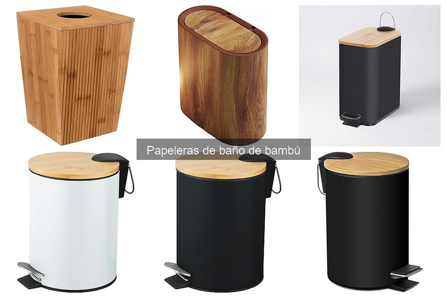 Mejores papeleras de baño de bambú para espacios pequeños