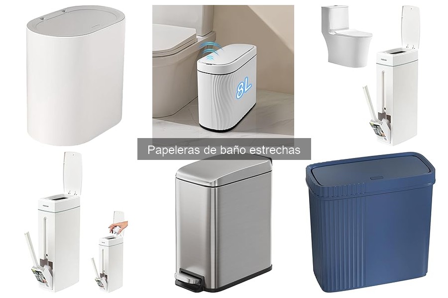 Mejores papeleras de baño estrechas para espacios reducidos
