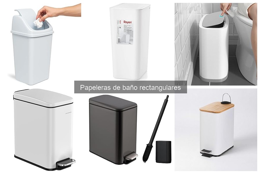 Mejores papeleras rectangulares para baños pequeños