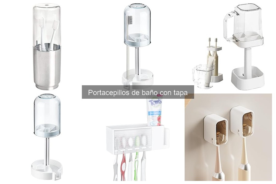 Mejores portacepillos de baño con tapa para espacios pequeños
