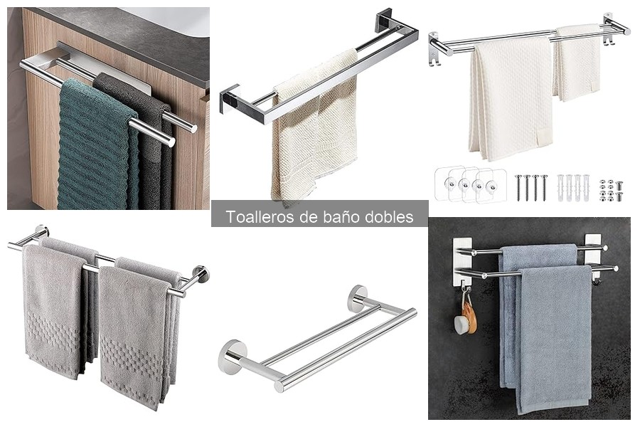 Mejores toalleros de baño dobles para espacios pequeños