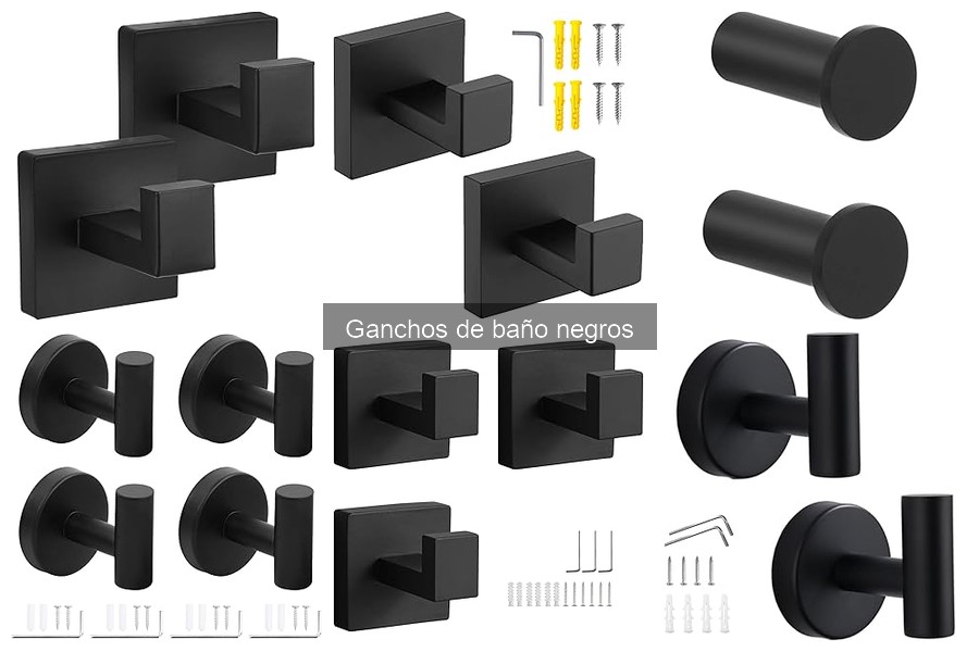 Ofertas y descuentos en ganchos de baño negros