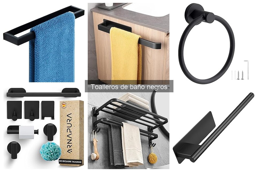 Ofertas y descuentos en toalleros de baño negros