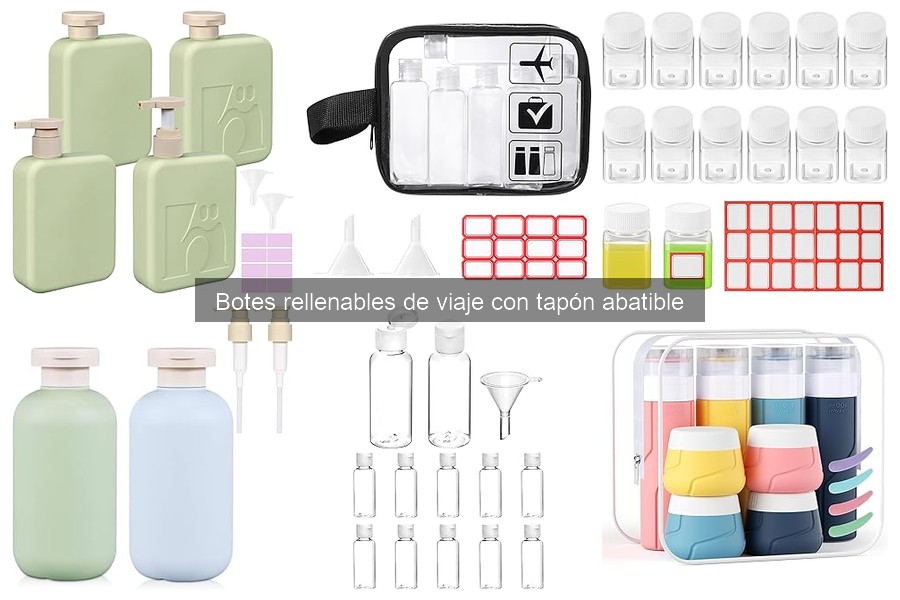 Precios de botes rellenables de viaje con tapón abatible