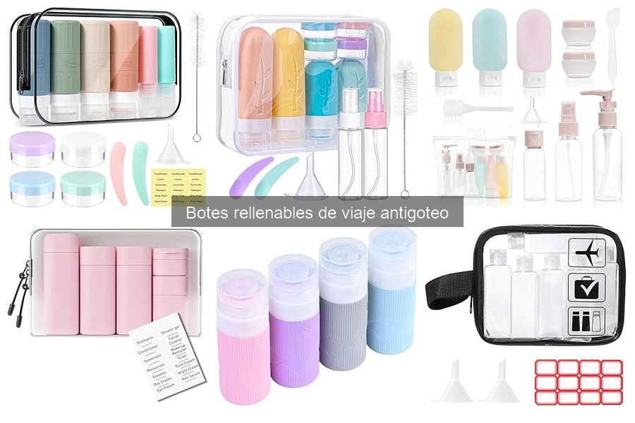 Seguridad de los botes rellenables de viaje antigoteo para líquidos