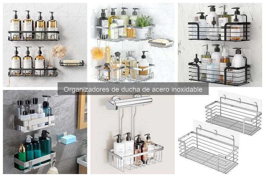 Soluciones para un organizador de ducha de acero inoxidable que no se adhiere